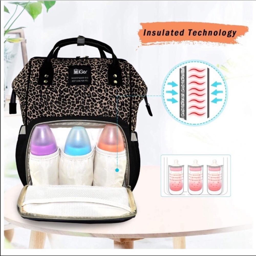 🎀Baby Diaper backpack Leopard Black New 🎀 - Picture 5 of 7